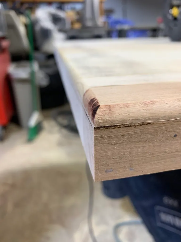 The edges of the wood routed