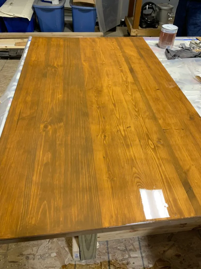 The desk top after the first resin, the surface is shiner than previous photos