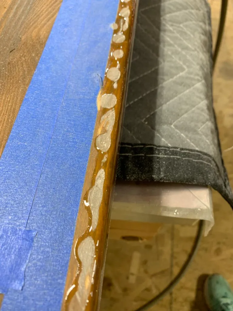 The resin drips sanded